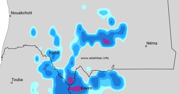 توقع توزع الامطار فجر الأحد 24 سبتمر 2017