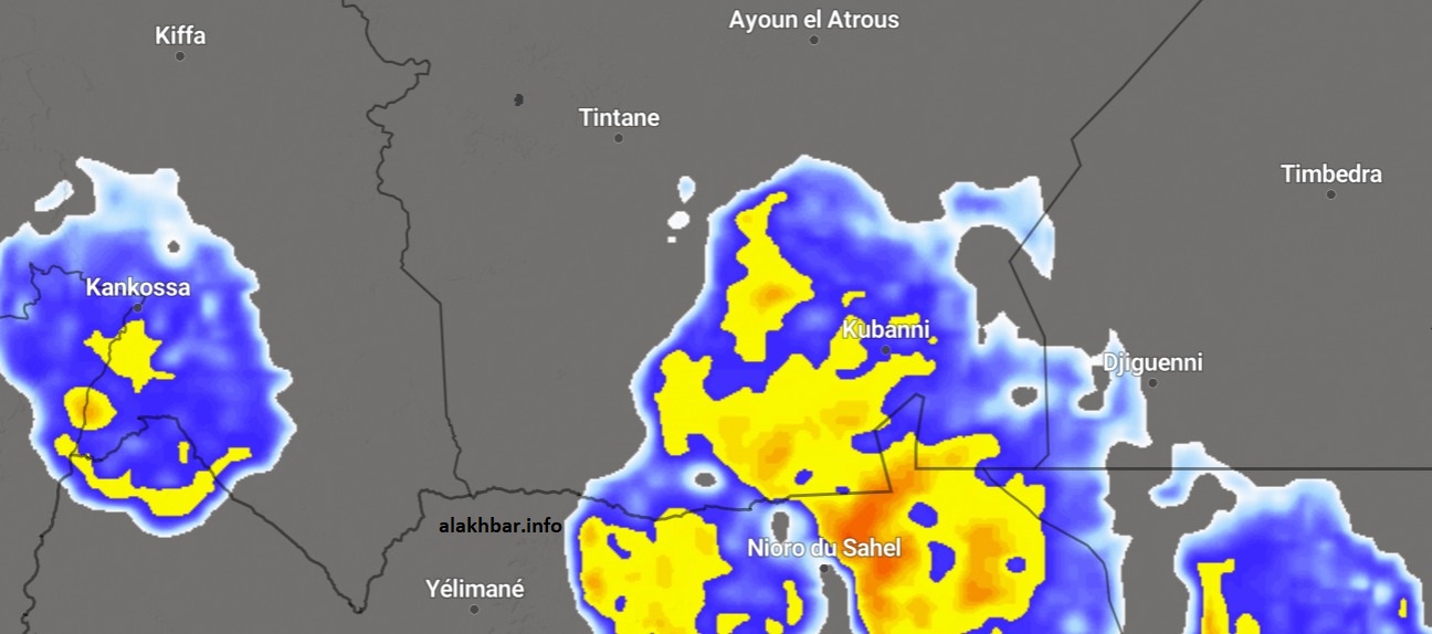 خارطة انتشار السحب الساعة: 16:35 دقيقة