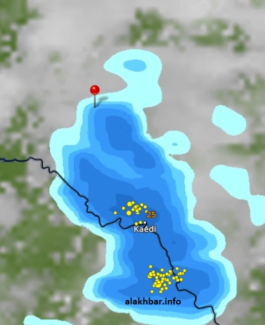 خارطة انتشار السحب المتوقعة ابتداء من الثالثة فجرا