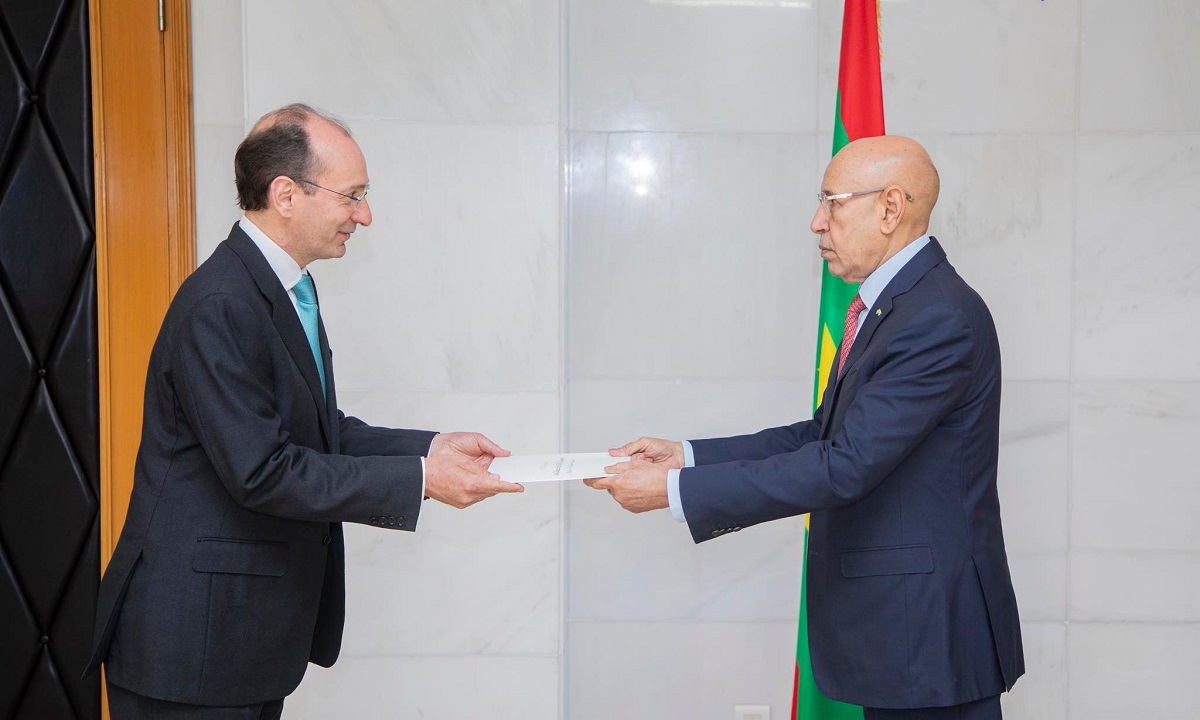 الرئيس محمد ولد الغزواني والسفير الأسباني الجديد بابلو باربرا غوميز 