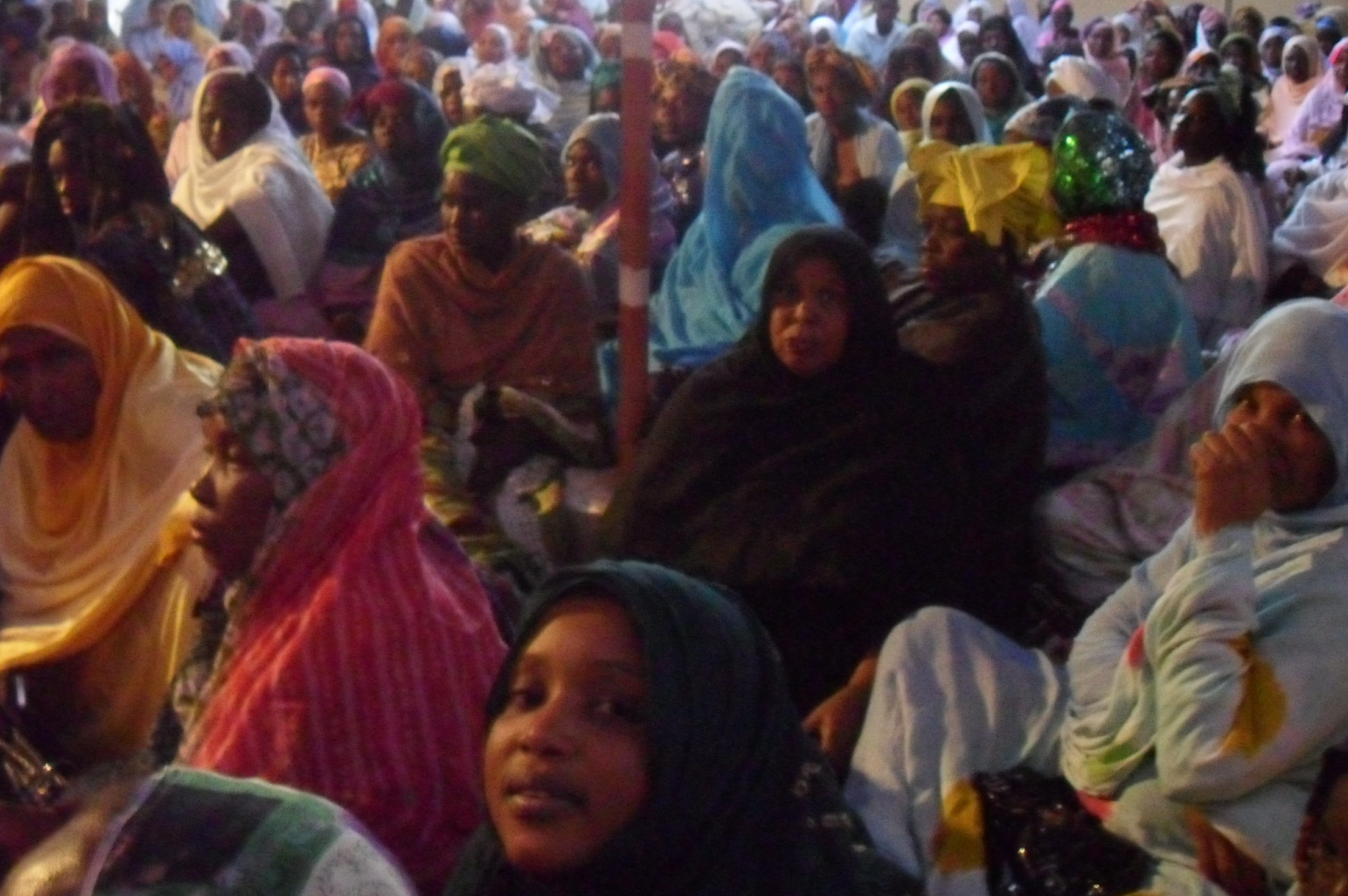 نساء الحزب الحاكم أثناء حفل بمناسبة الحملة التحسيسية التي يقوم بها في الرياض (تصوير الأخبار)