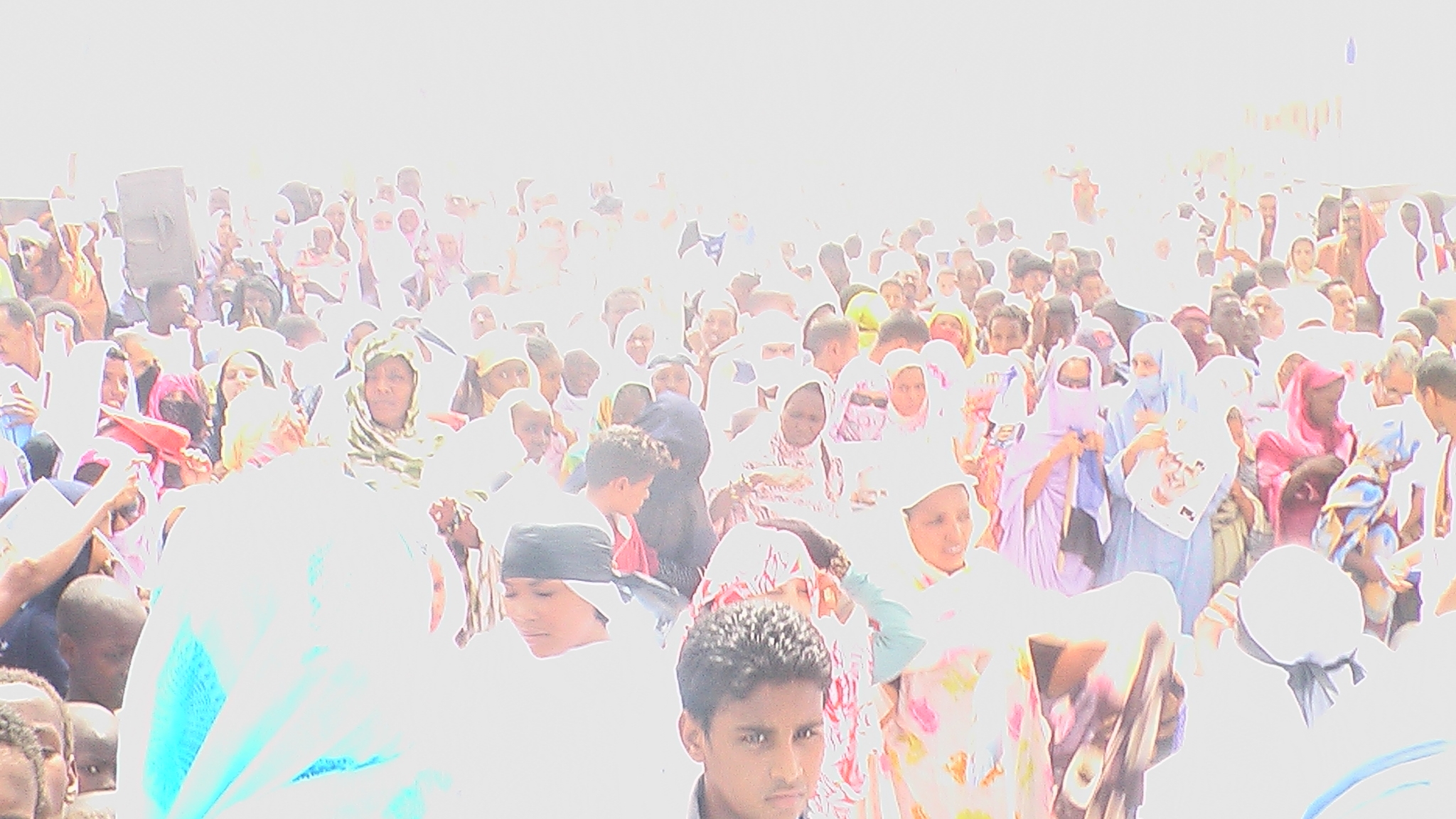 جانب من جمهور مهرجان ولد داداه الانتخابي في أطار)تصوير الأخبار)