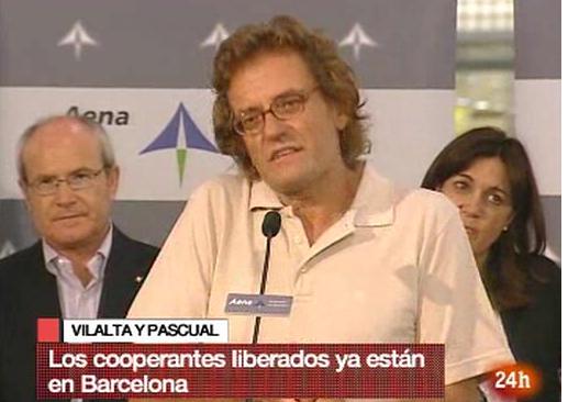 باسكوال متحدثا إلى الإعلام بعد وصوله إلى برشلونه (RTVE)