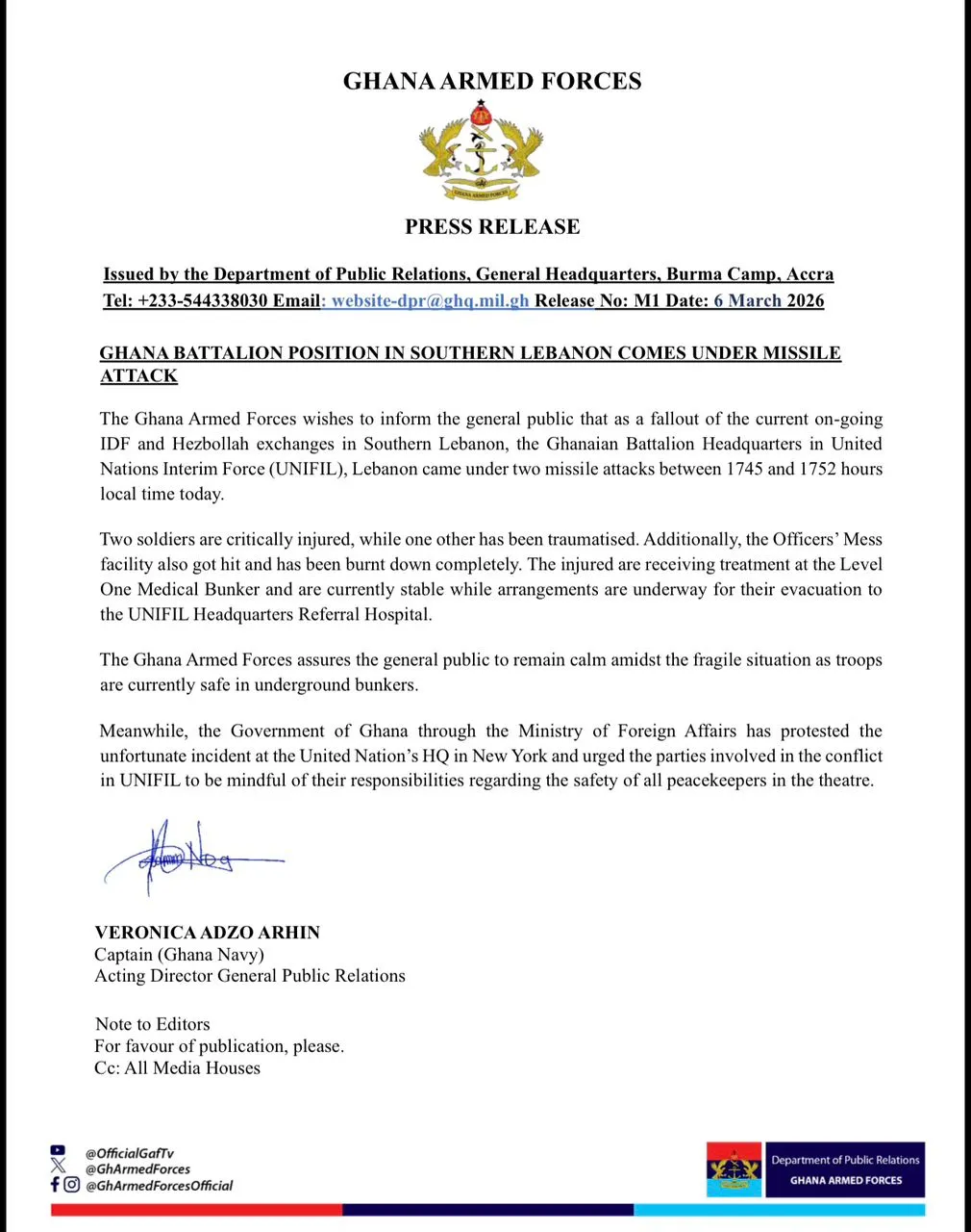 إصابة 3 جنود غانيين في هجوم إسرائيلي على القوات الأممية بلبنان