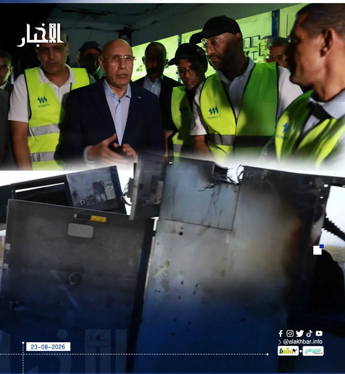 غزواني من المحطة المحترقة: أولويتنا إعادة الكهرباء وسنجري تحقيقا وافيا حول الحادث