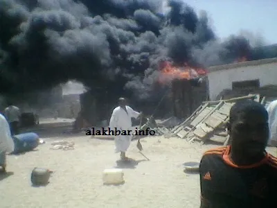 صورة الحريق لحظات بعيد اندلاع النيران في مسكن الأسرة (توصير الأخبار)