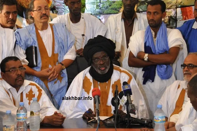 مرشح الرئاسيات بيجل ولد هميد خلال مؤتمره الصحفي ظهر اليوم (الأخبار)