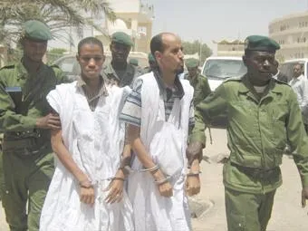 بعض السجناء السلفيين خلال مثولهم أمام المحكمة الجنائية في انواكشوط