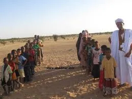 طابور صباحي لإحدى المدارس الريفية بولاية البراكنه وسط موريتانيا (ال?