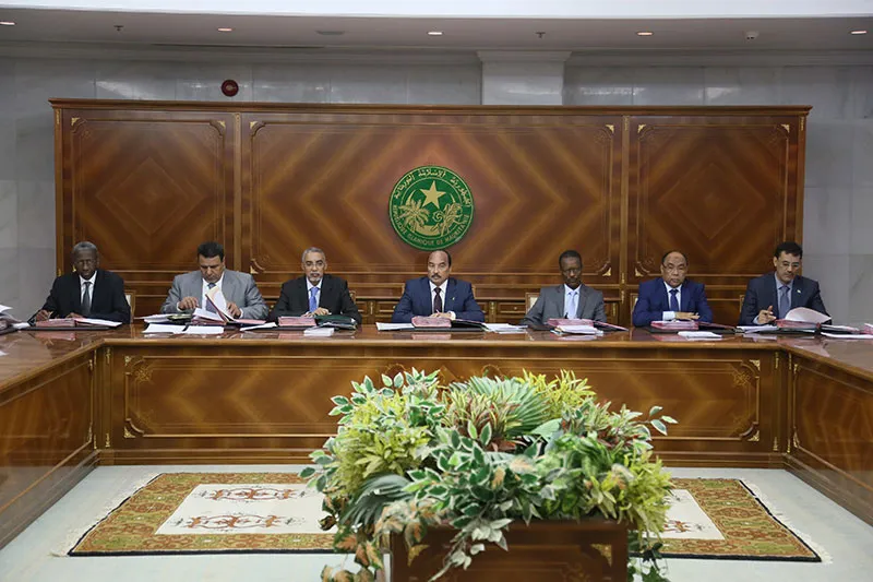 الحكومة الموريتانية خلال اجتماعها بالقصر الرئاسي