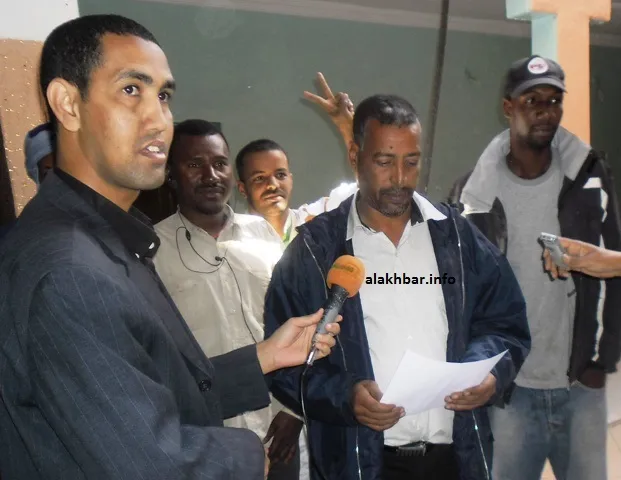 القيادي في الكونفدرالية العامة لعمال موريتانيا جدنا ولد موناك خلال ?