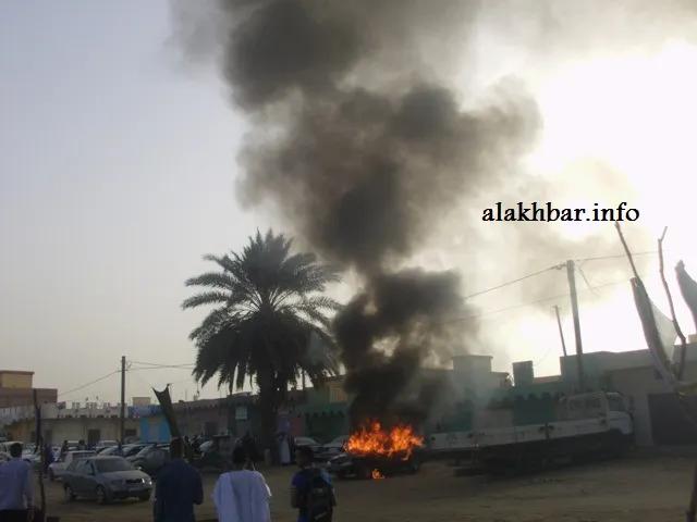 احتراق سيارة حكومية بنواكشوط