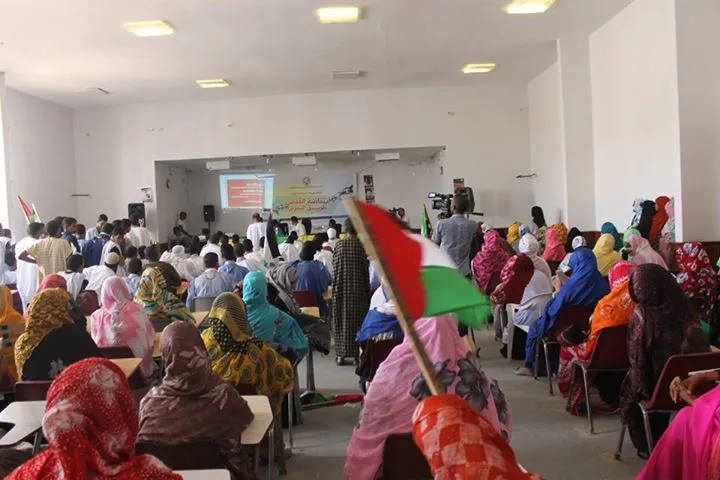 جانب من جمهور النشاط الطلابي صباح اليوم في المعهد العالي للدراسات وا