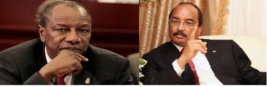 الرئيسان الموريتاني محمد ولد عبد العزيز والغيني ألفا كوندي