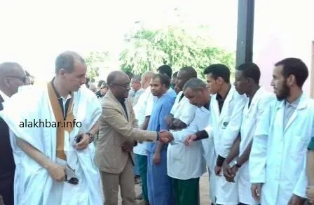 وزير الصحة الجديد لدى وصوله بوابة مركز الاستطباب بألاك مساء اليوم (ا?