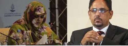 وزير العلاقات مع البرلمان محمد الأمين ولد الشيخ، ومديرة التلفزيون ا?