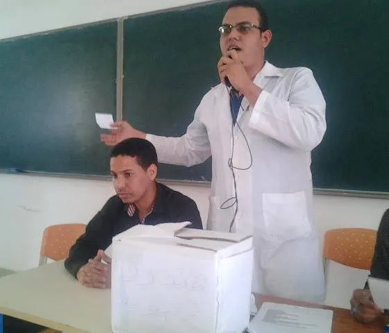 منصة التصويت خلال الجمعية العمومية لرابطة أطباء المستقبل