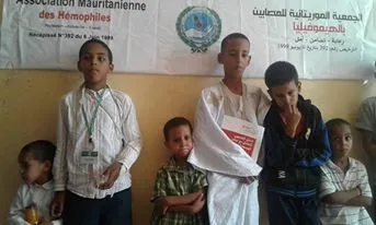 بعض الأطفال المصابين بمرض الهيموفوليا خلال النشاط اليوم