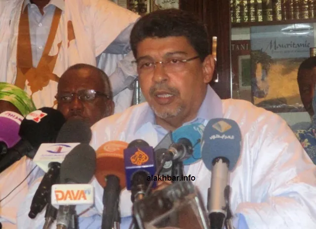 رئيس حزب الاتحاد من أجل الجمهورية سيد محمد ولد محم خلال المؤتمر الصح?
