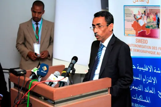 الأمين العام لوزارة الاقتصاد والمالية محمد ولد أحمد عيده خلال كلمته 