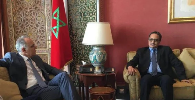 وزير الخارجية الموريتانية إسلك أحمد إزيد بيه خلال لقائه مع وزير الخا