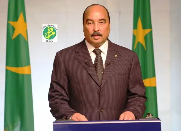 الرئيس الموريتاني محمد ولد عبد العزيز خلال خطابه بمناسبة عيد الفطر (?