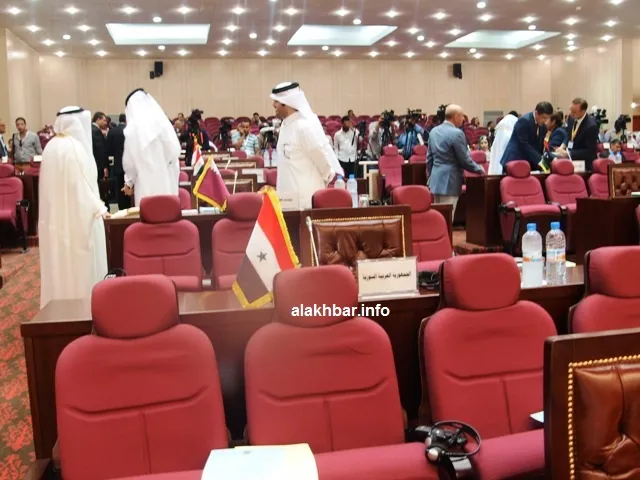 مقعد سوريا خلال اجتماع وزراء الخارجية العرب في نواكشوط اليوم (الأخبا
