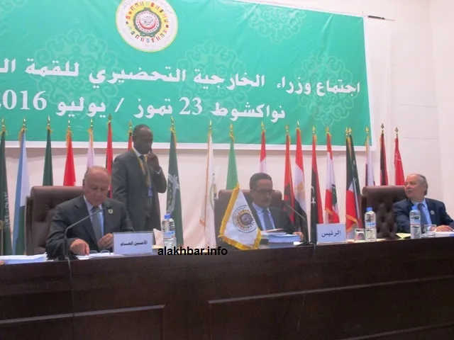 الأمين العام للجامعة العربية أحمد أبو الغيط (يسار) خلال كلمته في افتت