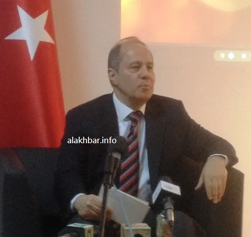 السفير التركي في موريتانيا محمد بلير خلال مؤتمره الصحفي ظهر اليوم (ا?