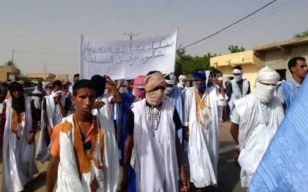 جانب من التظاهرة صباح اليوم الجمعة (الأخبار)