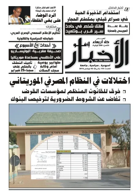 الأخبار إنفو: اختلالات في النظام المصرفي الموريتاني