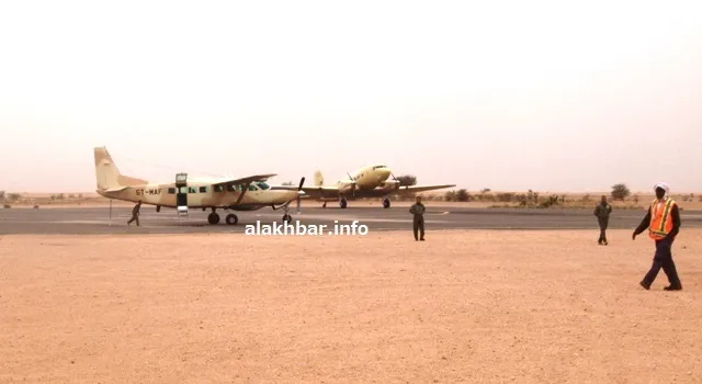 الطائرة العسكرية التي نقلت الرئيس الموريتاني محمد ولد عبد العزيز من 