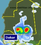 خارطة توقع توزع الامطار صباح 22 أغسطس