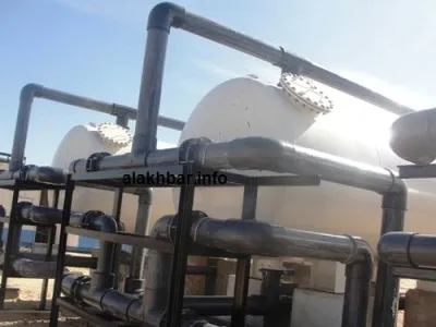 جانب من مشروع تحلية مياه البحر الذي أشرف الرئيس اليوم على تدشينه/ تصو