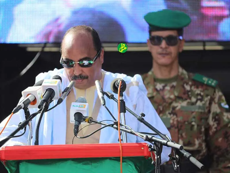 الرئيس الموريتاني محمد ولد عبد العزيز خلال خطاب افتتاح مهرجان المدن 