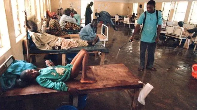 قاعة حجز للمصابين بالكوليرا في مستشفى كانو ـ نيجيريا.