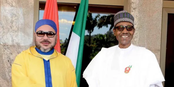 الرئيس النيجيري محمدو بخاري والعاهل المغربي محمد السادس.
