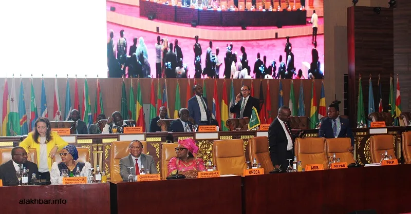 منصة اختتام القمة الإفريقية بنواكشوط قبيل بداية الحفل مساء اليوم (ال