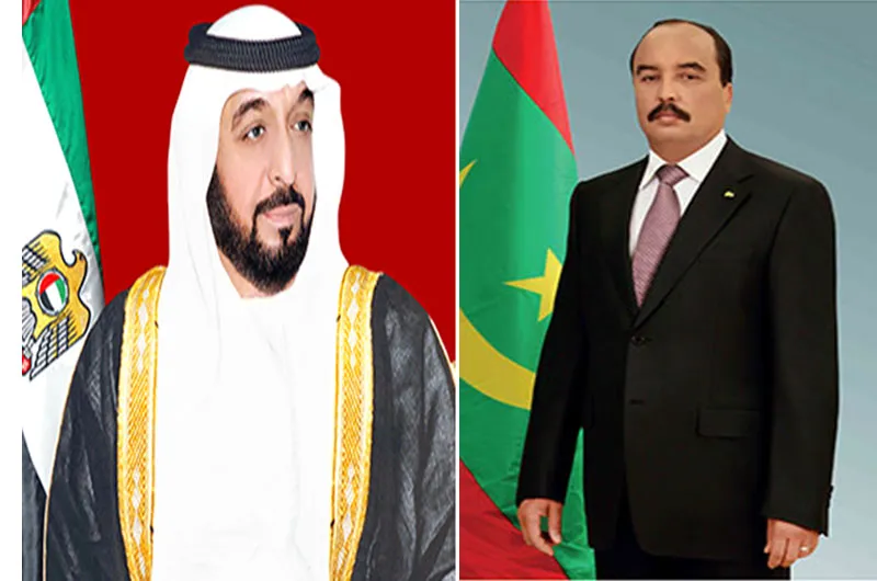 الرئيس الموريتاني محمد ولد عبد العزيز ورئيس دولة الإمارات الشيخ خلي?