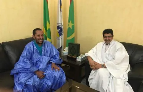 النائب محمد عبد الرحمن ولد الصبار في لقاء سابق مع رئيس حزب الاتحاد ال