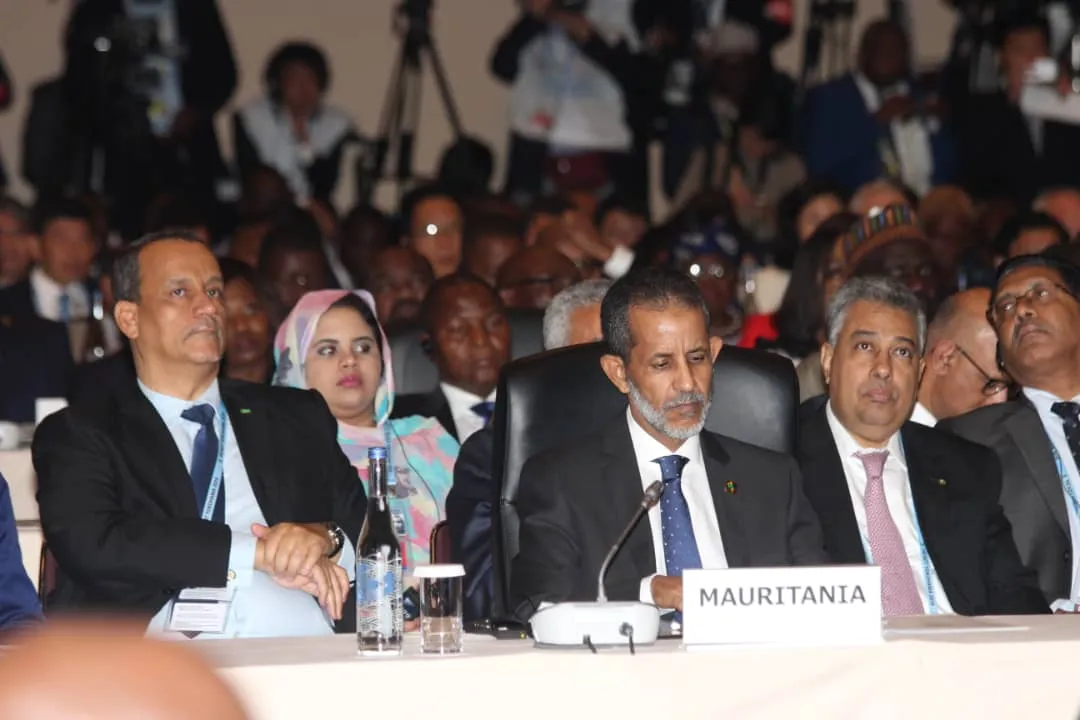 الوزير الأول إسماعيل ولد بده ولد الشيخ سيديا خلال خطابه في مؤتمر "تيك