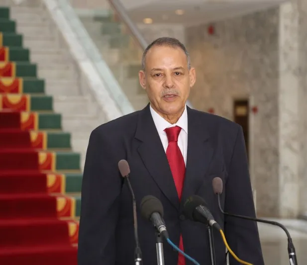 امحمد خداد خلال تصريح للصحفيين على هامش لقاء بالرئيس السابق محمد ولد