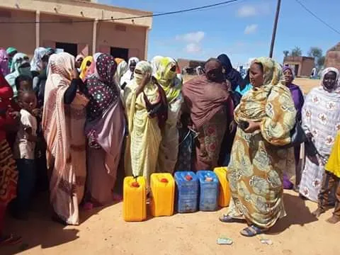جانب من تظاهرات أهالي الفلانية المطالبة بتوفير المياه الصالحة للشرب