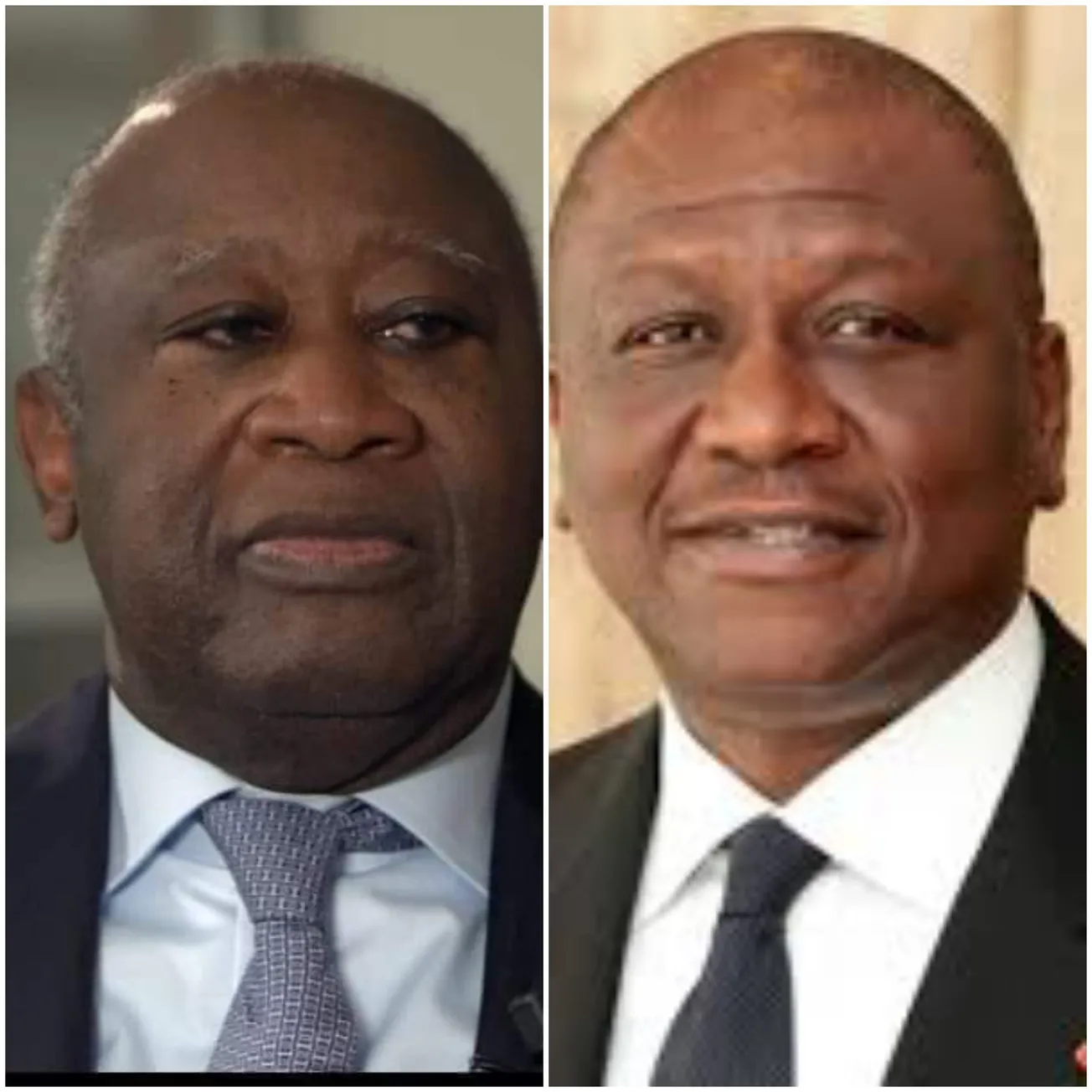 حامد باقايوقو الوزير الأول الإيفواري ولوران غباغبو الرئيس السابق لل