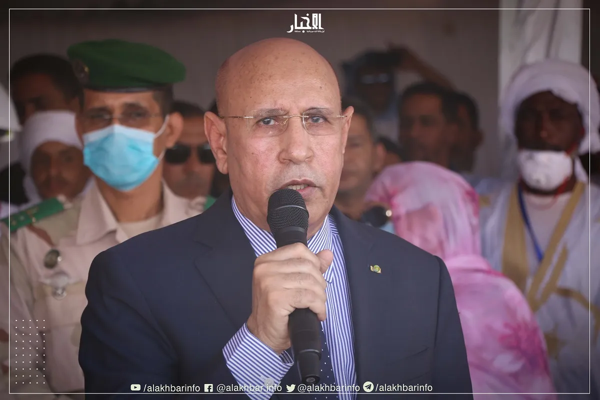 الرئيس محمد ولد الغزواني خلال تصريحه في مقر تدشين مقر شركة "معادن مور