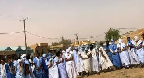 جانب من الوقفة الاحتجاجية اليوم