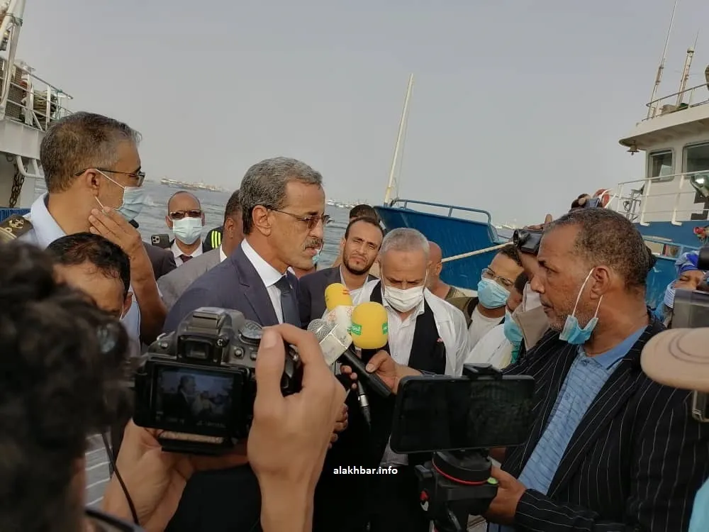وزير الصيد والاقتصاد البحري الدي ولد الزين خلال تصريحاته للإعلاميين