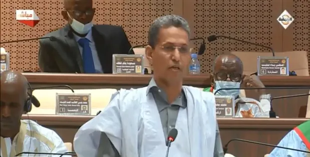 النائب البرلماني محمد الأمين ولد سيدي مولود خلال مداخلته اليوم