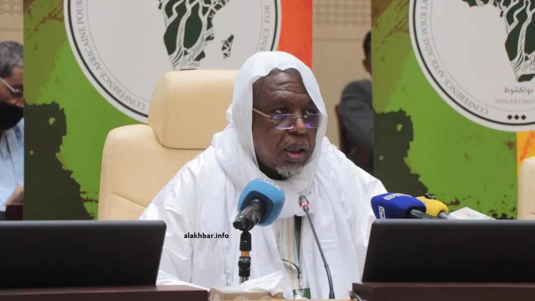 رئيس المجلس الإسلامي الأعلى في مالي الشيخ محمود ديكو خلال حديثه اليو