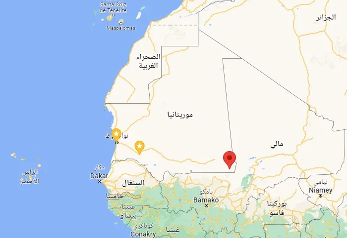 يوجد المؤشر عند مدينة باسكنو عاصمة المقاطعة التي تتبع لها القرية الح